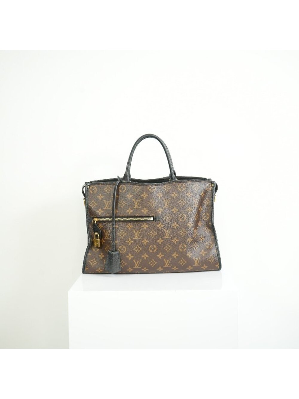 Louis Vuitton Popincourt MM Monogram Bag w/ Gold Padlock full set